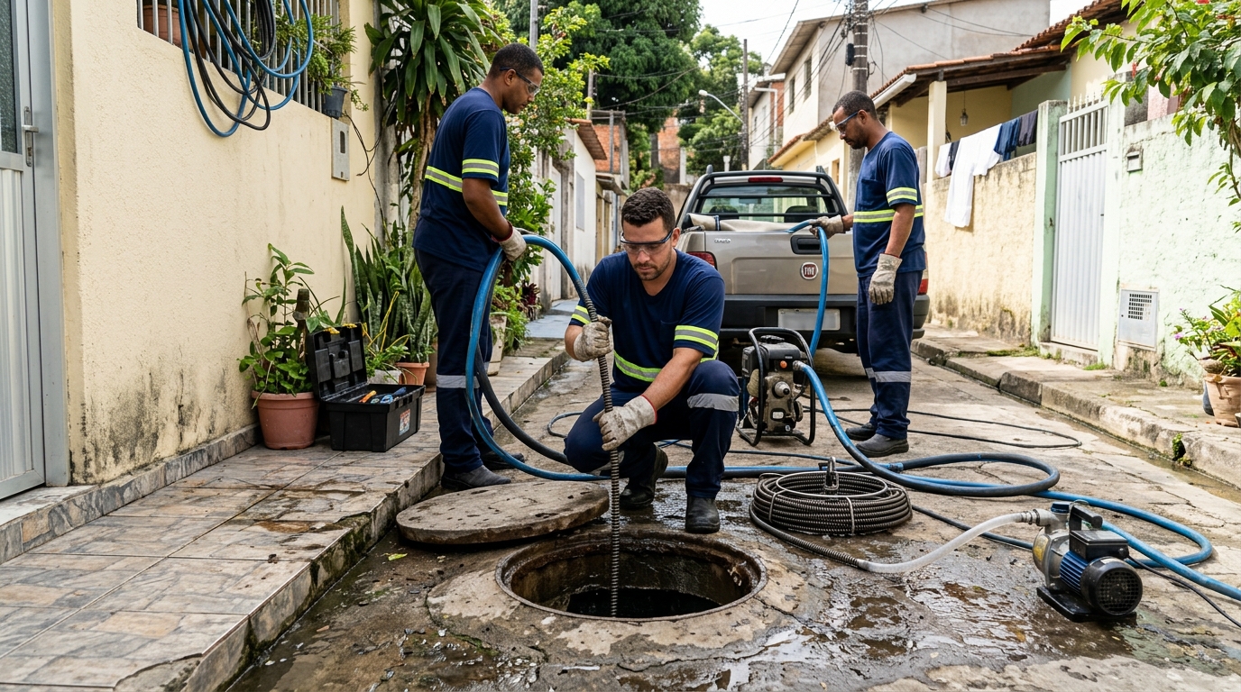 Desentupimento de Esgoto com Hidrojateamento em Fortaleza‑CE